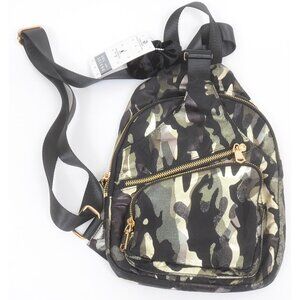Sol & Selene On The Go Sling Backpack Green Metallic Camo Daypack Purse NWT